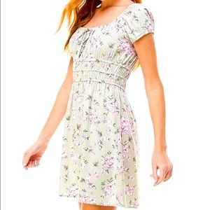 Juniors puff sleeve fit & flare dress